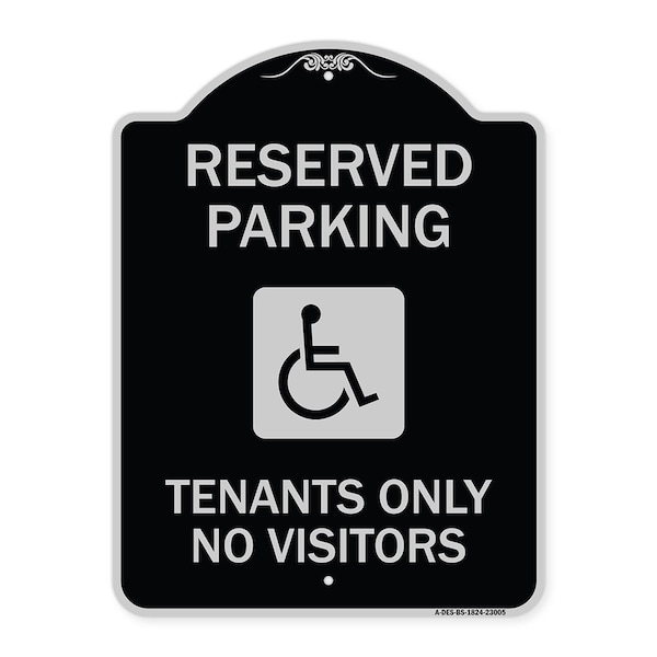 Signmission Reserved Parking Tenants No Visitors W/ Graphic Heavy-Gauge Aluminum Sign, 24" x 18", BS-1824-23005 A-DES-BS-1824-23005 - main
